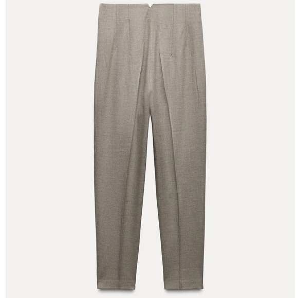 Zara High Waisted Trousers Taupe - Picture 4 of 6